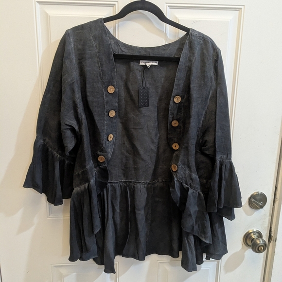 NWT Crosstree Lane Linen Jacket Lagenlook - Picture 1 of 7